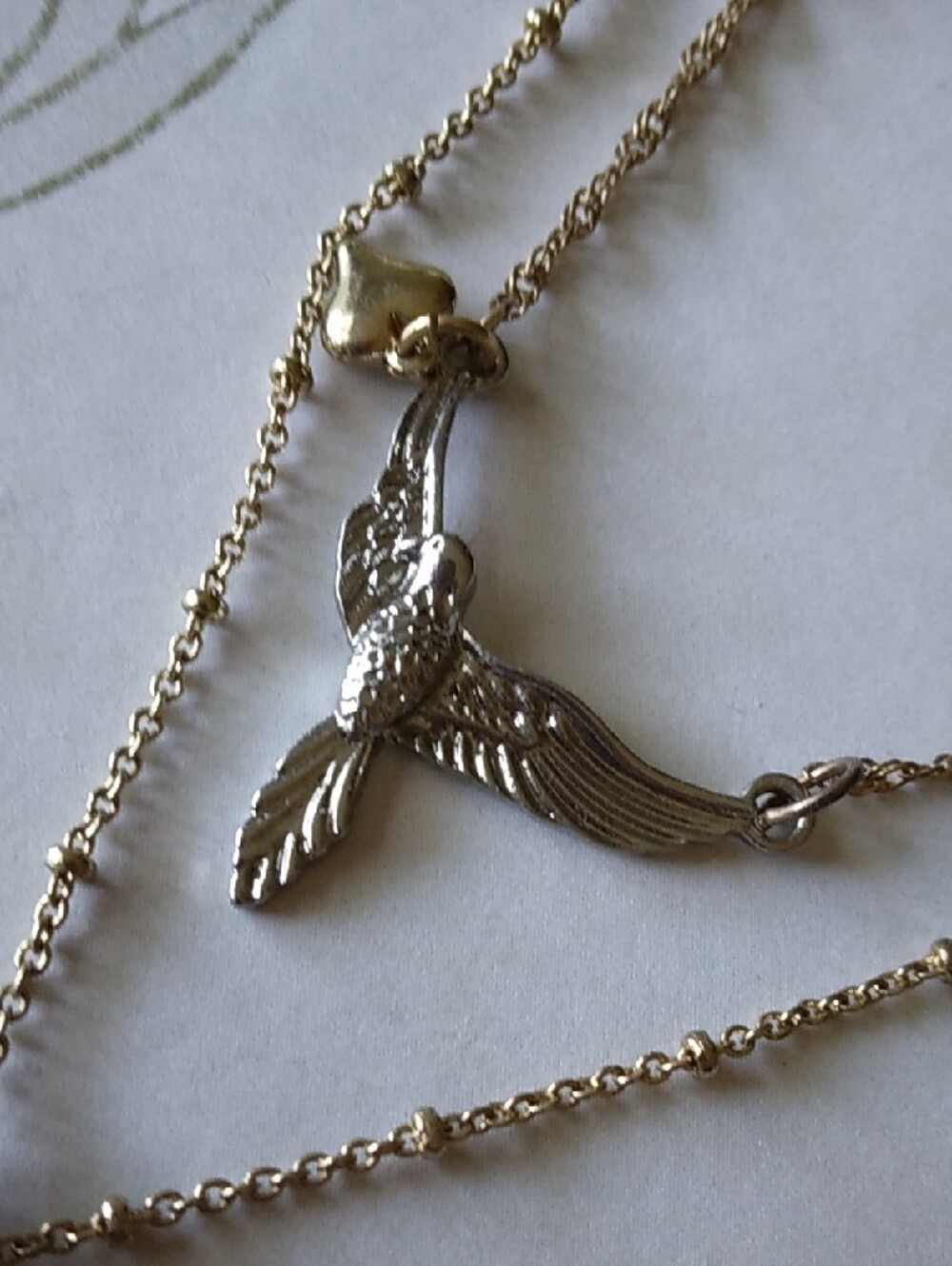Betsey Johnson Gold-Tone Layered Necklace with Leopard Heart and Bird Charms - Picture 3 of 9